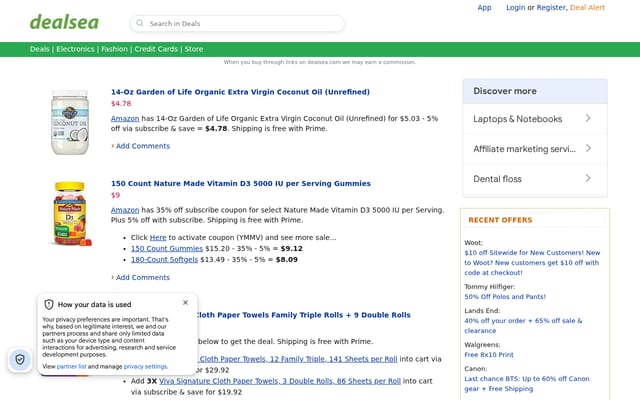 Screenshot of dealsea.com