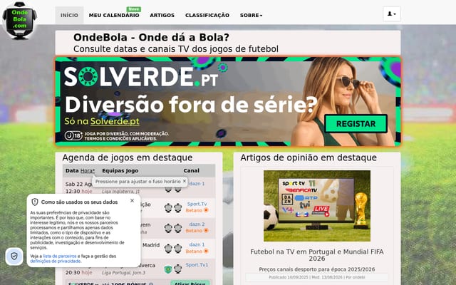 Screenshot of ondebola.com