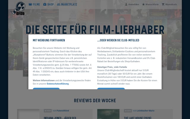 Screenshot of ofdb.de