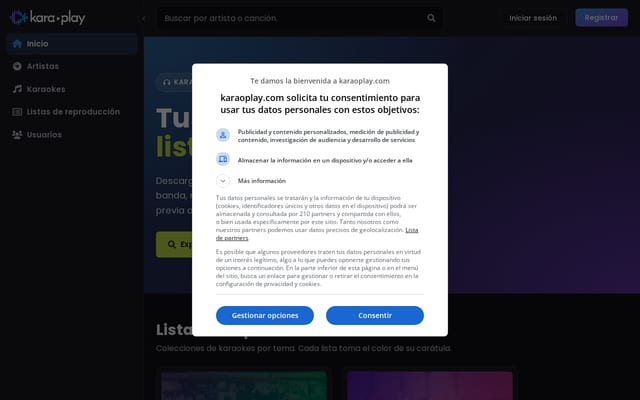 Screenshot of karaoplay.com