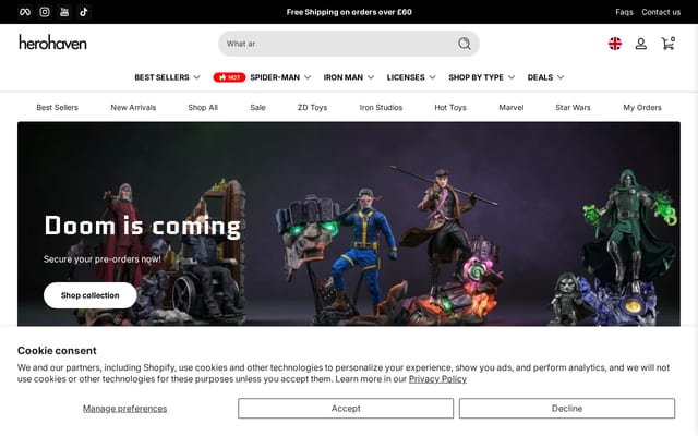 Screenshot of herohaven.co.uk