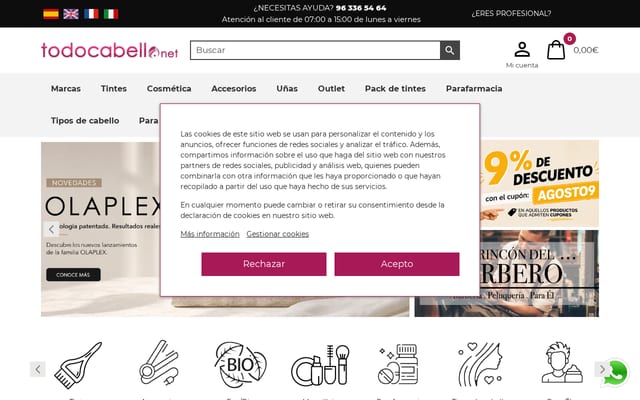 Screenshot of todocabello.net