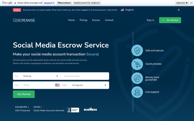Screenshot of scrowise.com