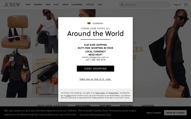 Screenshot of jcrew.com