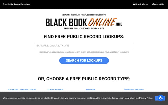 Screenshot of blackbookonline.info