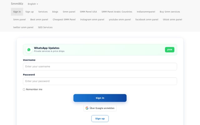 Screenshot of smmwiz.com
