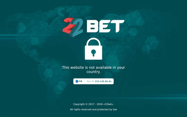 Screenshot of 22bet.com