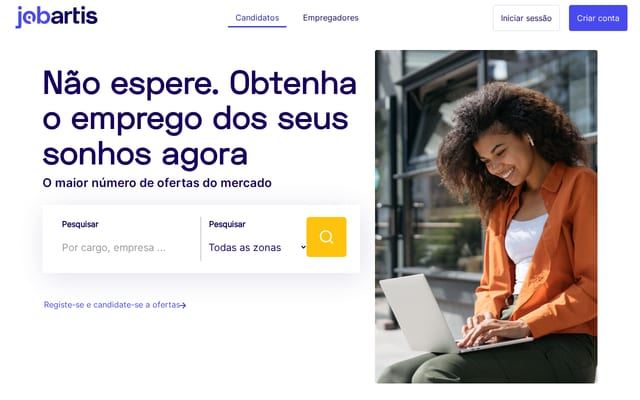 Screenshot of jobartis.com