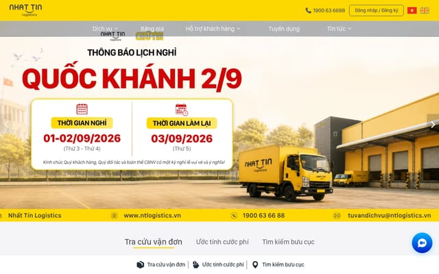 Screenshot of ntlogistics.vn