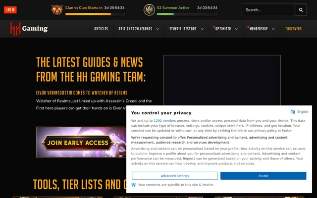 Screenshot of hellhades.com