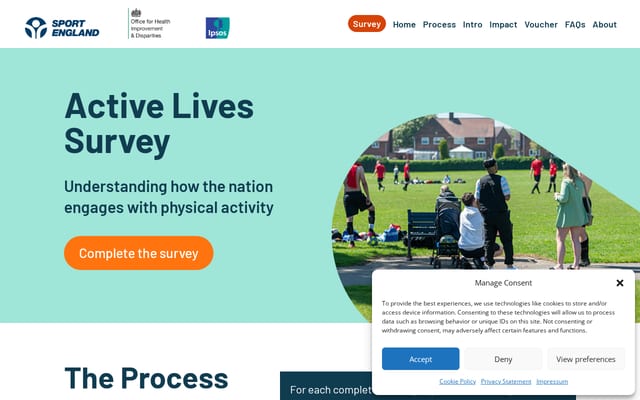 Screenshot of activelivessurvey.org