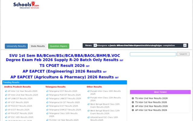 Screenshot of schools9.com