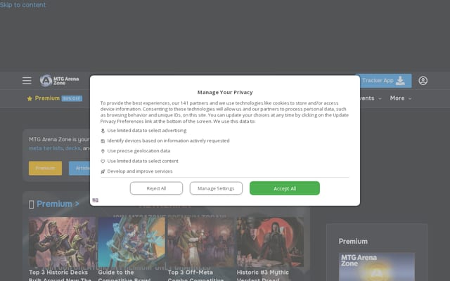 Screenshot of mtgazone.com