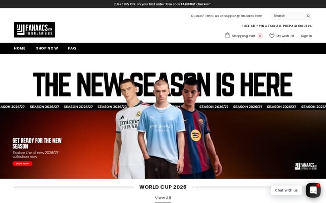 Screenshot of fanaacs.com