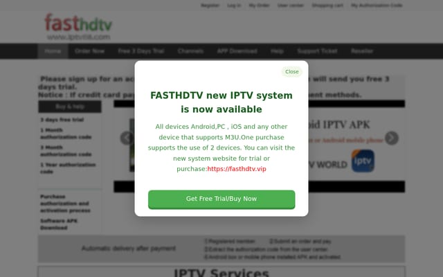 Screenshot of iptv68.com