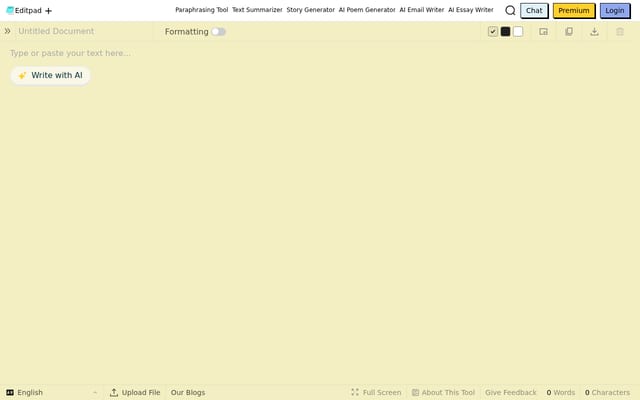 Screenshot of editpad.org