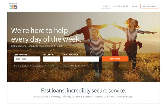 Screenshot of maxloan365.com