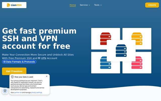 Screenshot of lionssh.com