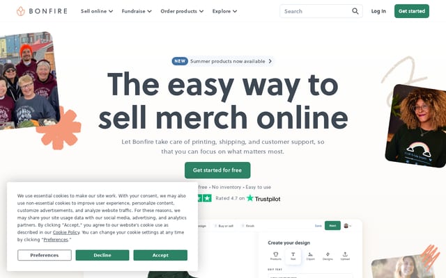 Screenshot of bonfire.com