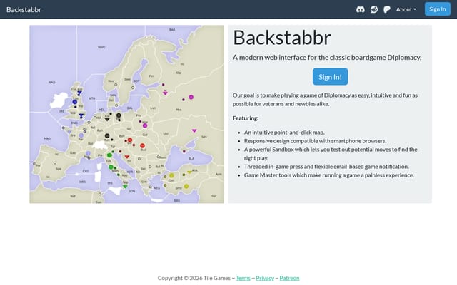 Screenshot of backstabbr.com