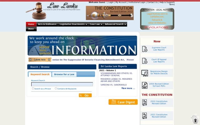 Screenshot of lawlanka.com