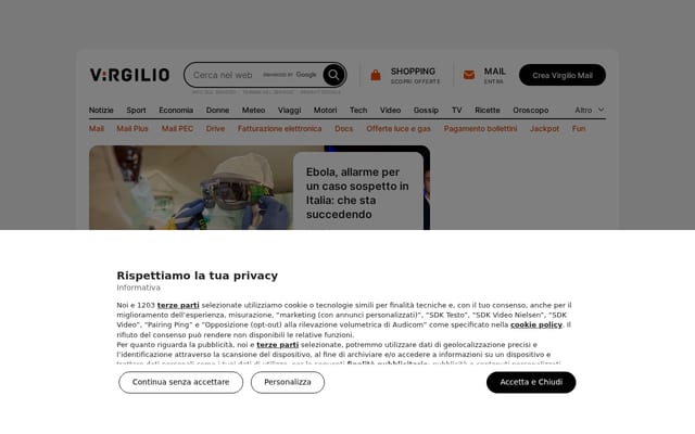 Screenshot of virgilio.it