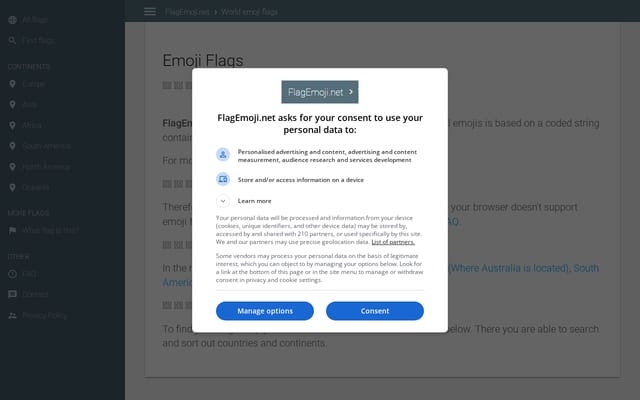 Screenshot of flagemoji.net