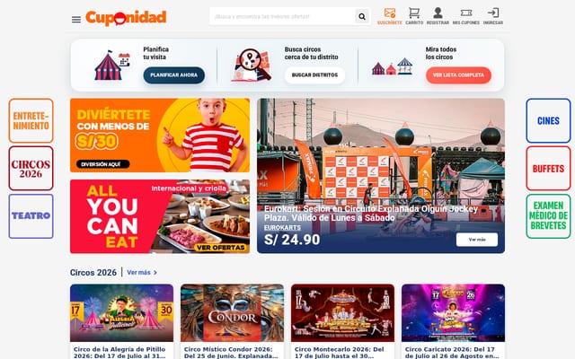Screenshot of cuponidad.pe