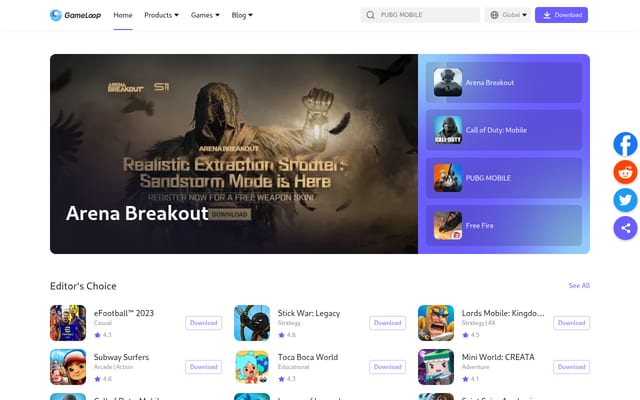 Screenshot of gameloop.com