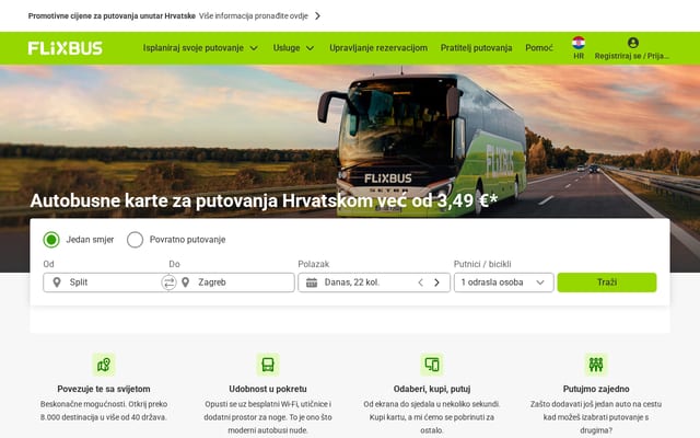Screenshot of flixbus.hr