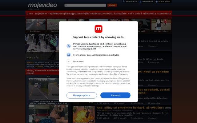 Screenshot of mojevideo.sk