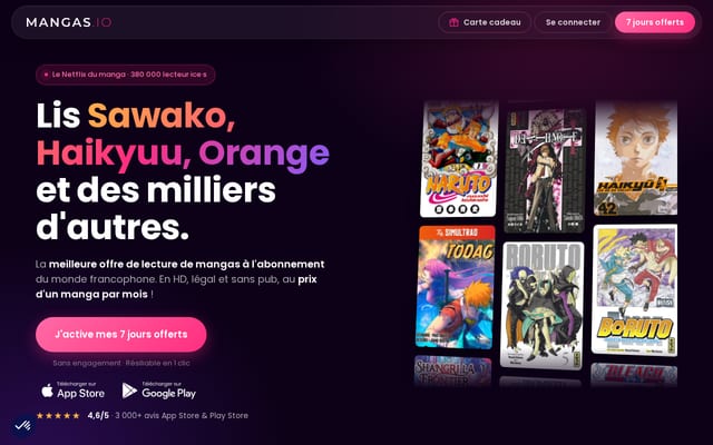 Screenshot of mangas.io