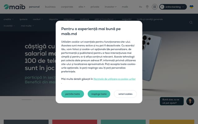 Screenshot of maib.md