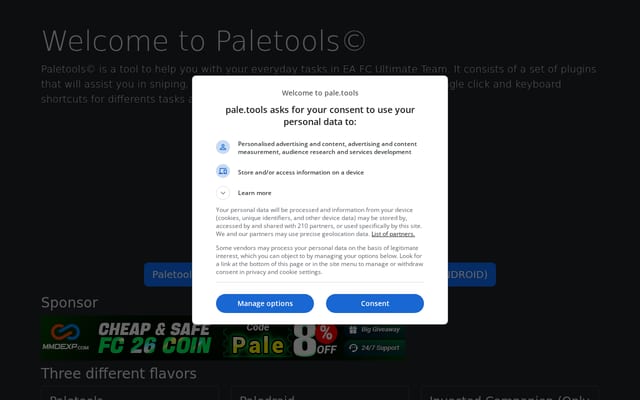 Screenshot of pale.tools