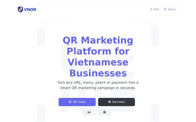 Screenshot of vnqr.com