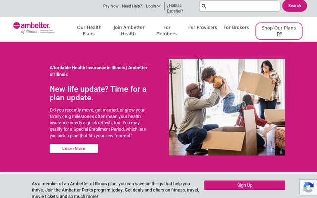 Screenshot of ambetterofillinois.com