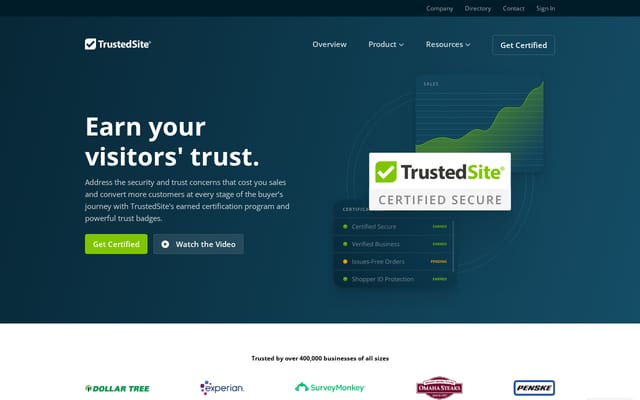 Screenshot of trustedsite.com