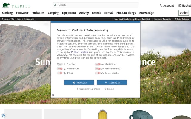 Screenshot of trekitt.co.uk