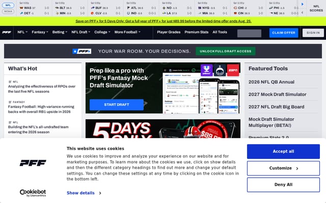 Screenshot of pff.com