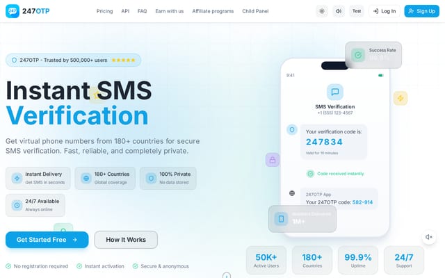 Screenshot of 247otp.com