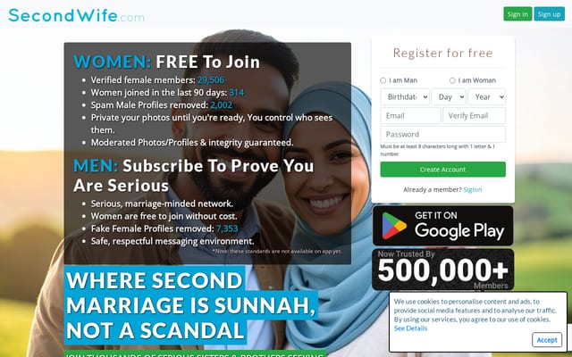 Screenshot of secondwife.com