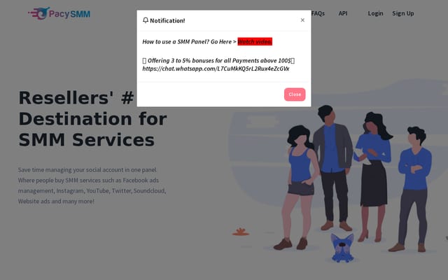 Screenshot of pacysmm.com