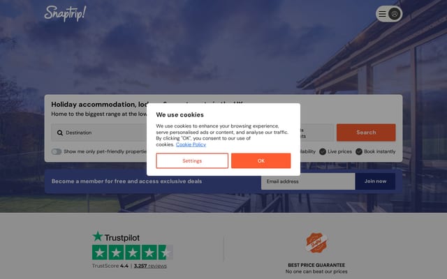 Screenshot of snaptrip.com