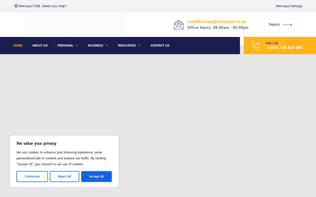 Screenshot of metropol.co.ke