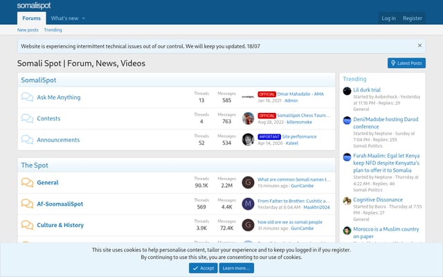 Screenshot of somalispot.com