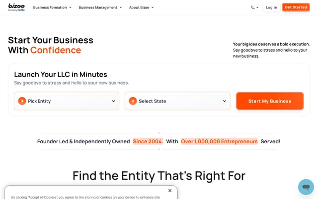 Screenshot of bizee.com