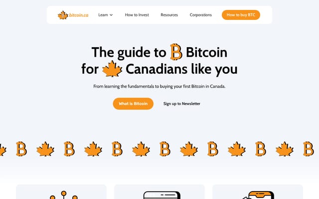 Screenshot of bitcoin.ca
