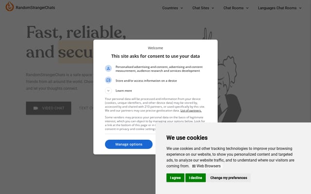 Screenshot of randomstrangerchats.com