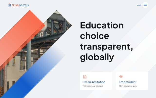Screenshot of studyportals.com
