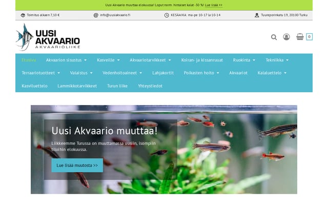 Screenshot of uusiakvaario.fi